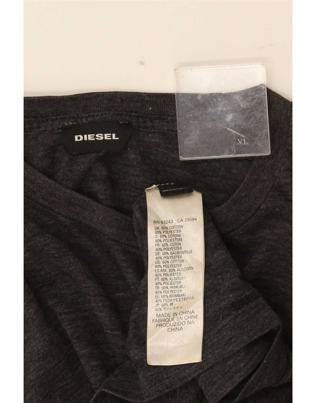 Diesel Herren T-Shirt Top XL Grau gefleckte Baumwolle