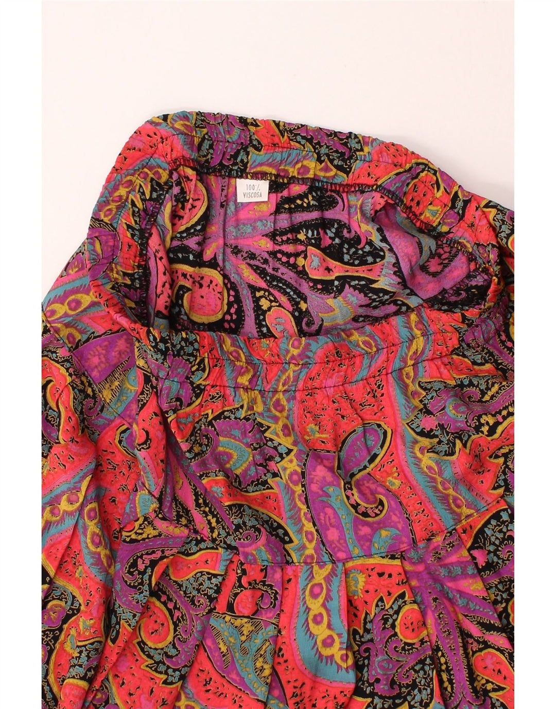 VINTAGE Womens A-Line Skirt W34 Large Multicoloured Paisley Viscose Vintage Vintage and Second-Hand Vintage from Messina Hembry 