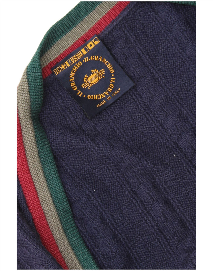 IL GRANCHIO Herren Strickjacke XL Marineblau