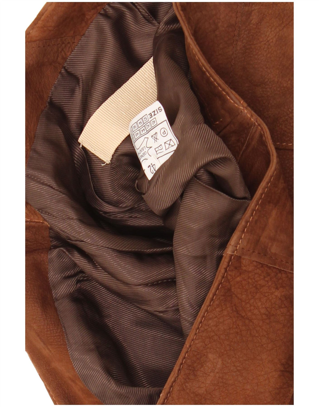 VINTAGE Damen Lederrock IT 42 Medium W30 Braunes Patchwork-Leder