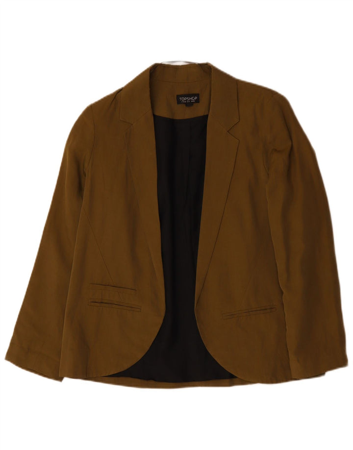 TOPSHOP Damen-Blazer, übergroß, offen, UK 10, Größe S, Khaki, Lyocell