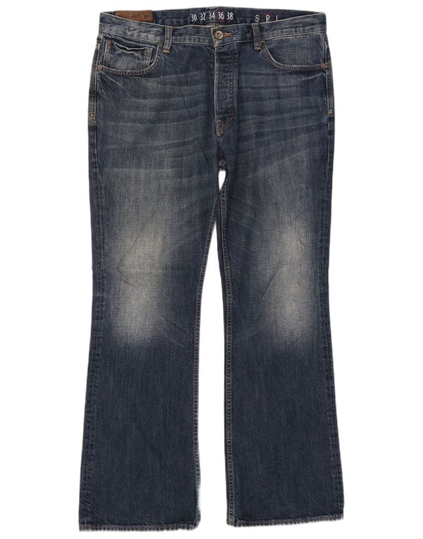 Fat Face Mens Bootcut Jeans W36 L32 Navy Blue Cotton