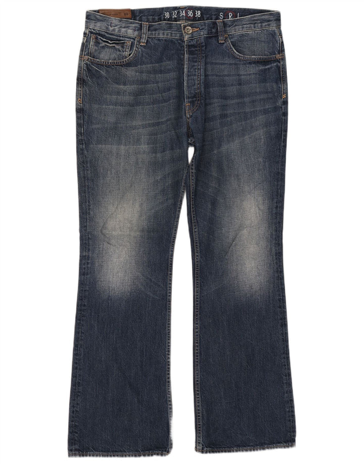 Fat Face Bootcut-Jeans für Herren, W36, L32, marineblaue Baumwolle