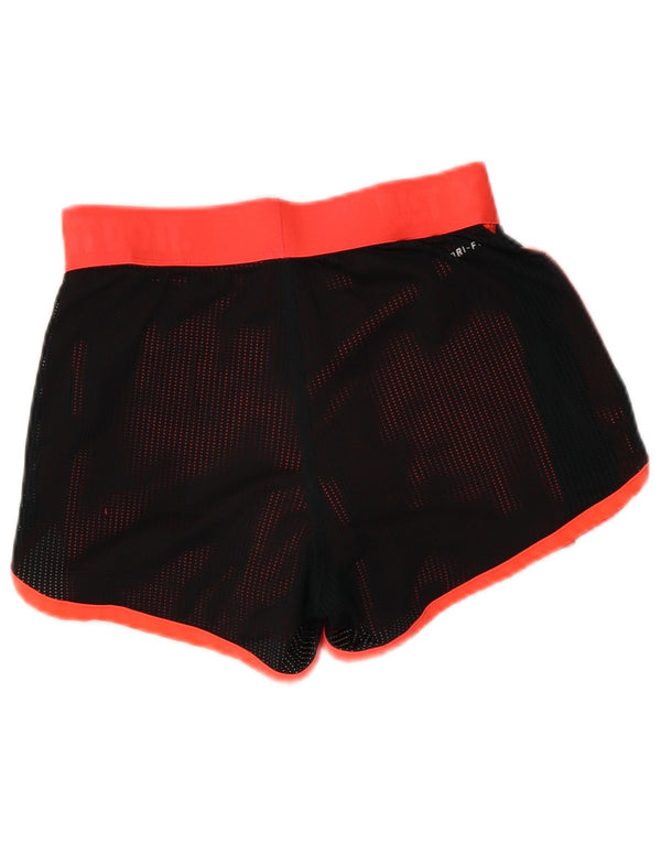 Nike Damen Dri Fit Graphic Sport Shorts UK 6 XS Schwarz Farbblock
