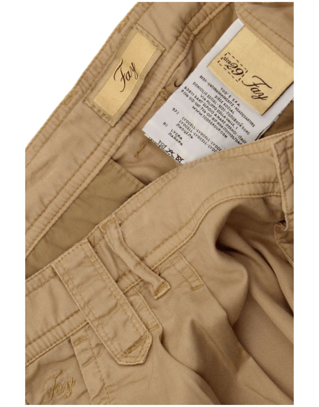 FAY Damen Chinoshorts W29 Medium Beige Lyocell