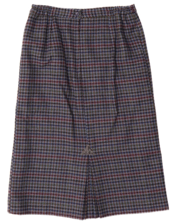 Vintage Damen Bleistiftrock UK 14 Medium W28 Blauer Hahnentritt