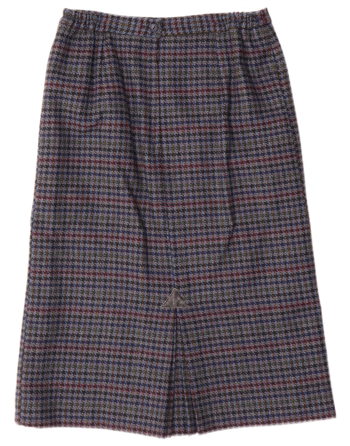 Vintage Damen Bleistiftrock UK 14 Medium W28 Blauer Hahnentritt