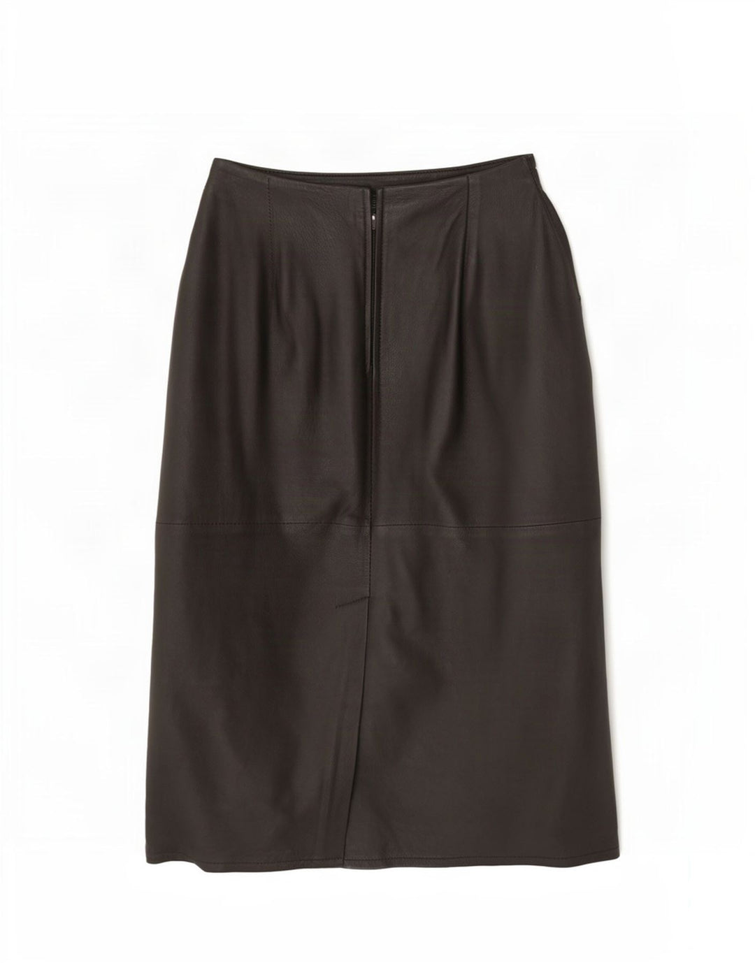 Ruby Damen-Lederrock mit hoher Taille, EU 38, Mittel W28, Schwarz