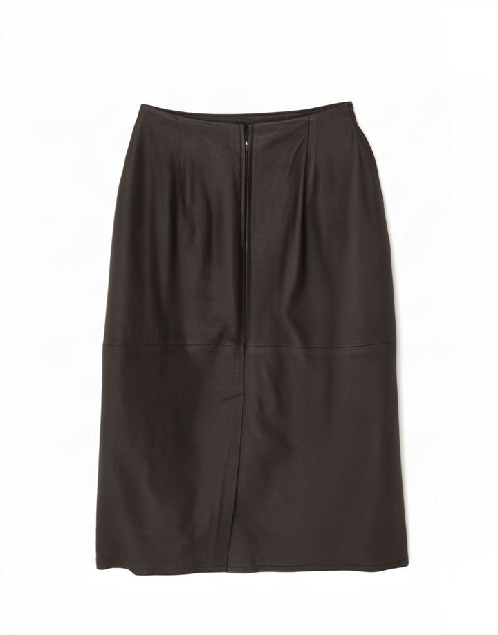 Ruby Damen-Lederrock mit hoher Taille, EU 38, Mittel W28, Schwarz