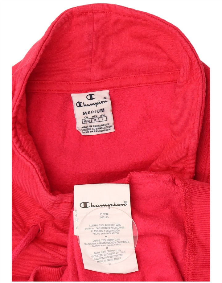 Champion Womens Graphic Sweatshirt Pullover UK 14 Mittelrosa Baumwolle