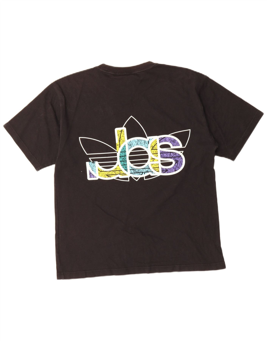 ADIDAS Mens Graphic T-Shirt Top Medium Black Cotton