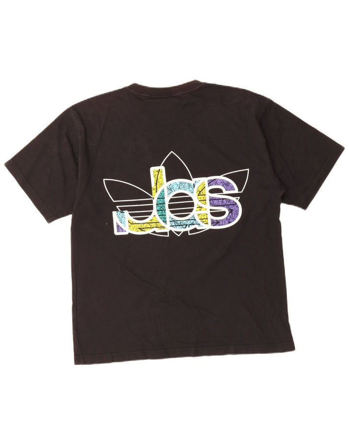 ADIDAS Mens Graphic T-Shirt Top Medium Black Cotton