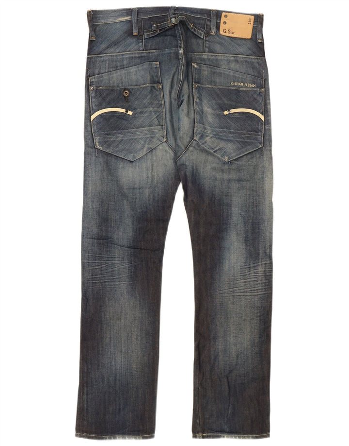 G-Star Herren Straight Jeans W32 L32 Marineblaue Baumwolle