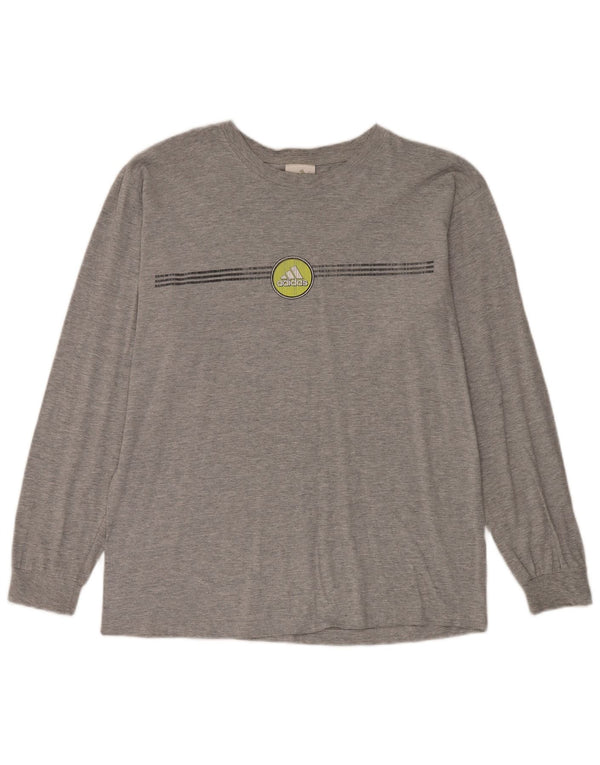 Adidas Herren Graphic Top Langarm Große graue Baumwolle