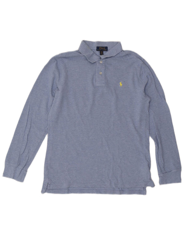 Polo Ralph Lauren Langarm-Poloshirt für Jungen, 15–16 Jahre, XL, blau meliert