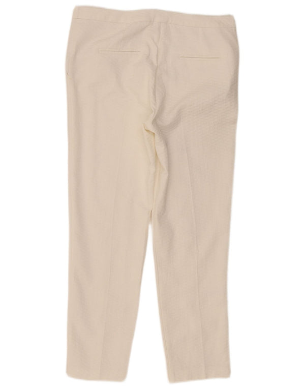 Topshop Damen Slim Anzughose UK 12 Medium W34 L27 Weiße Baumwolle