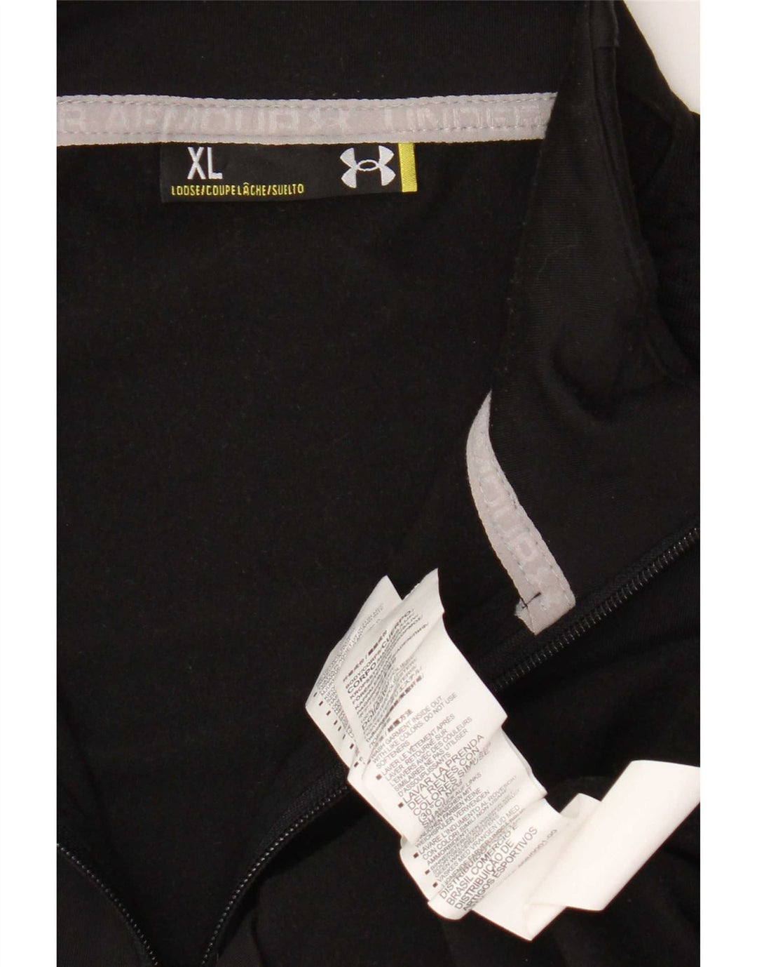 Under Armour Herren-Trainingsanzug-Topjacke XL aus schwarzem Polyester