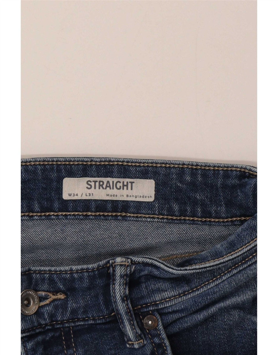 Marks & Spencer Herren Straight Jeans W34 L31 Blaue Baumwolle
