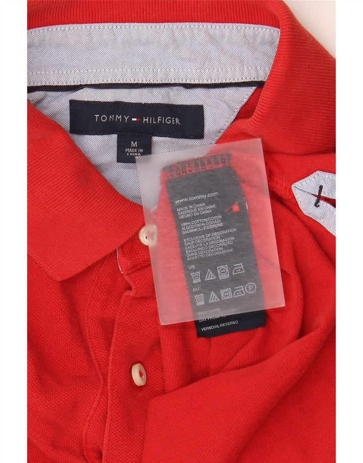 Tommy Hilfiger Herren-Poloshirt aus mittelroter Baumwolle