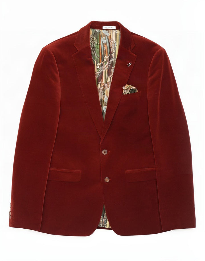 White Label Herren-Blazer mit konischer Passform und 2 Knöpfen, Gr. 38, mittleres Burgunderrot