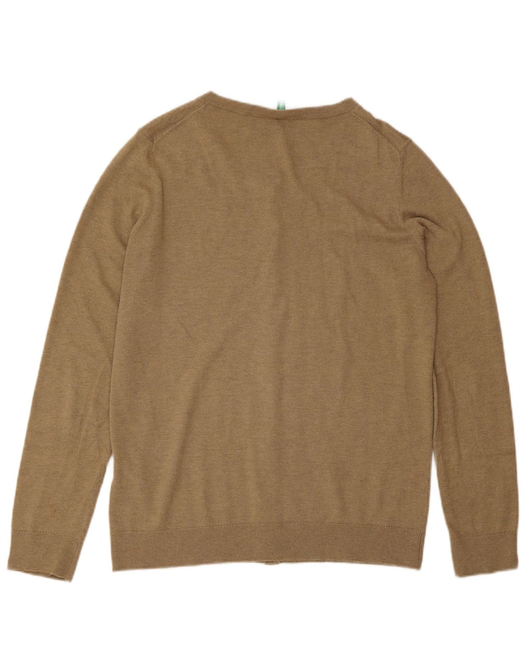 Benetton Damen-Cardigan-Pullover UK 12 Mittelbraunes Polyamid