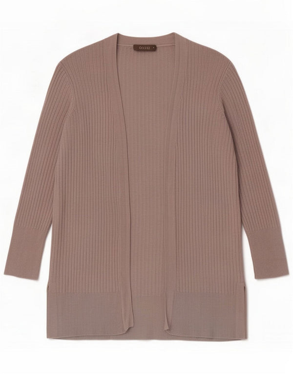 Oasis Damen-Strickjacke mit offener Strickjacke, UK 12, mittelgraue Viskose