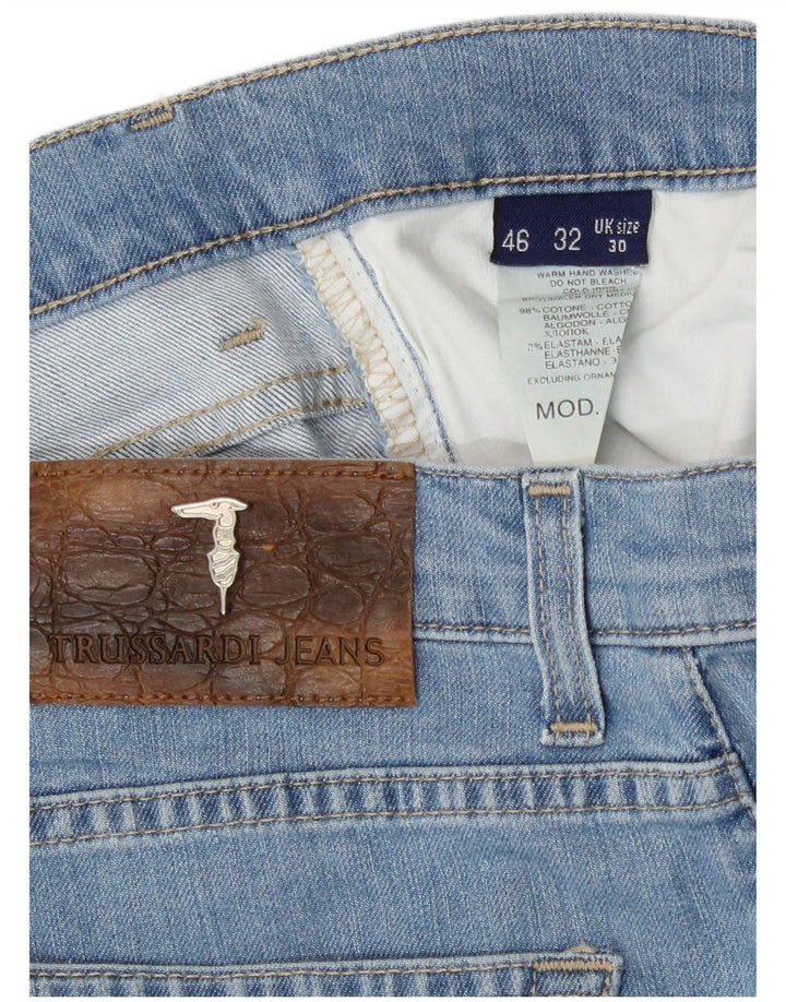 Trussardi Damen Straight Jeans W30 L29 Blaue Baumwolle