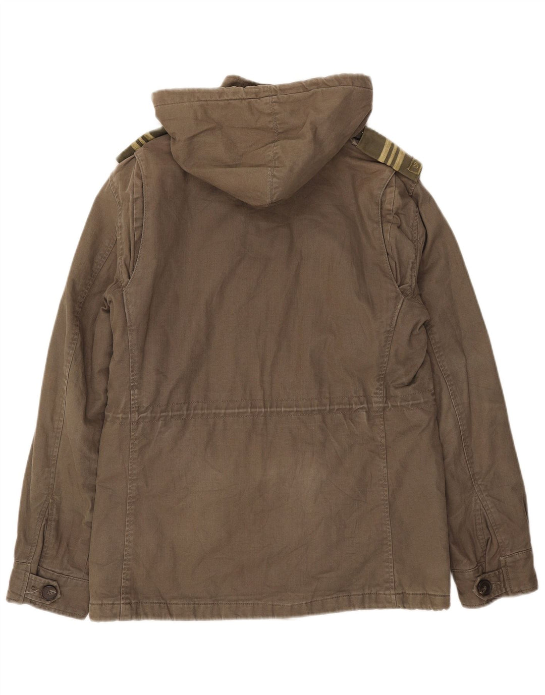 Levi's Herren-Militärjacke mit Kapuze, UK 38, mittlere Khaki-Baumwolle