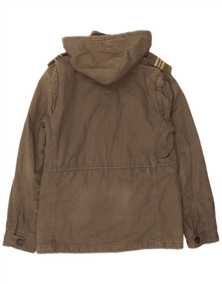 Levi's Herren-Militärjacke mit Kapuze, UK 38, mittlere Khaki-Baumwolle