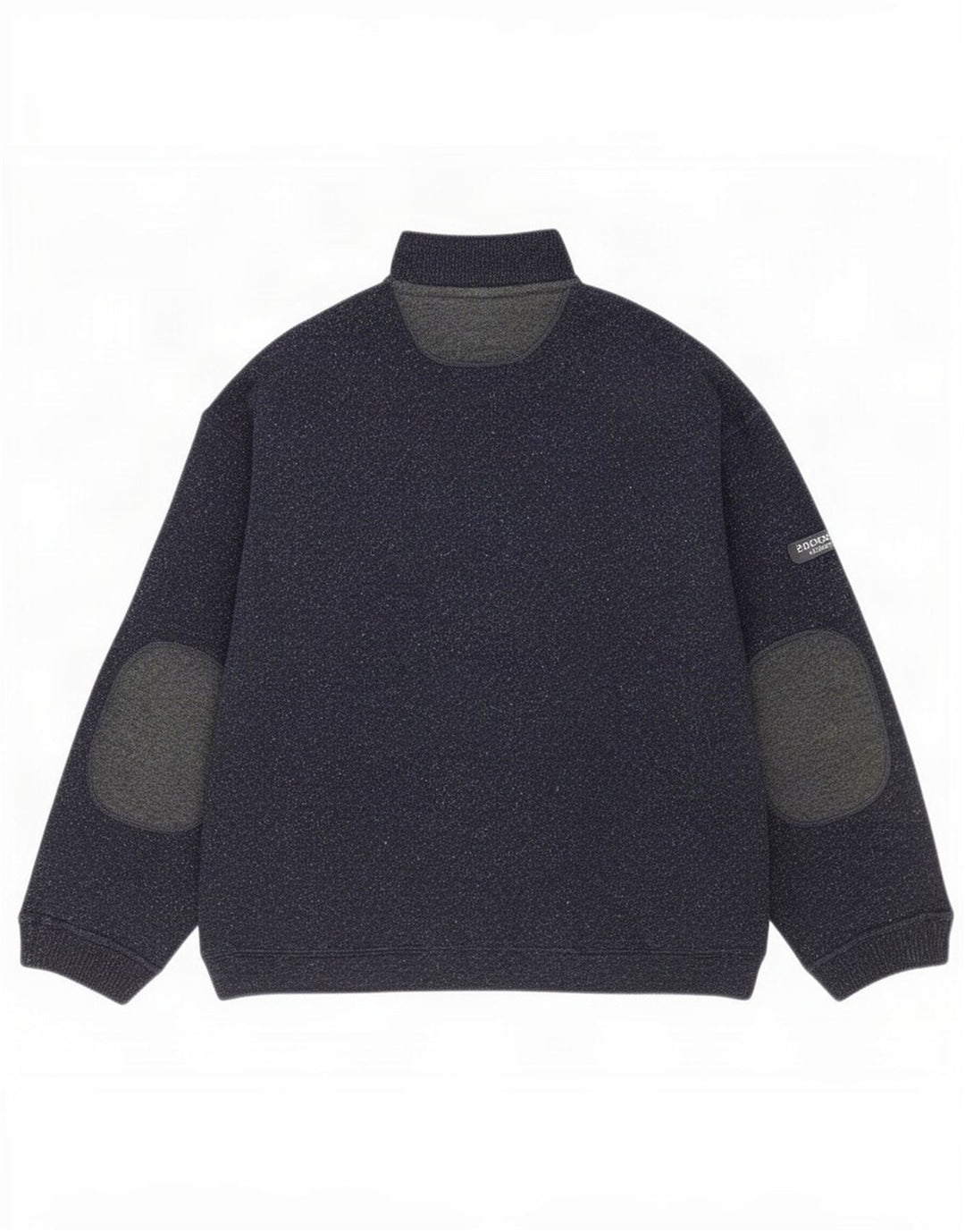 Colmar Herren-Pullover mit Reißverschluss am Hals, mittlere marineblau gesprenkelte Wolle