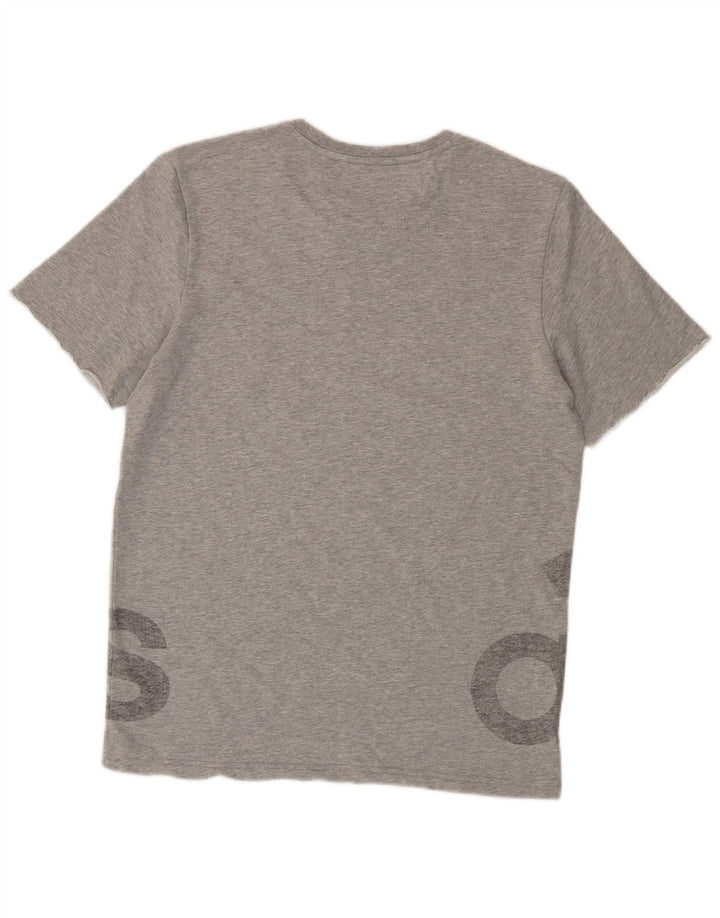 Adidas Herren Grafik T-Shirt Top Large Grau Baumwolle