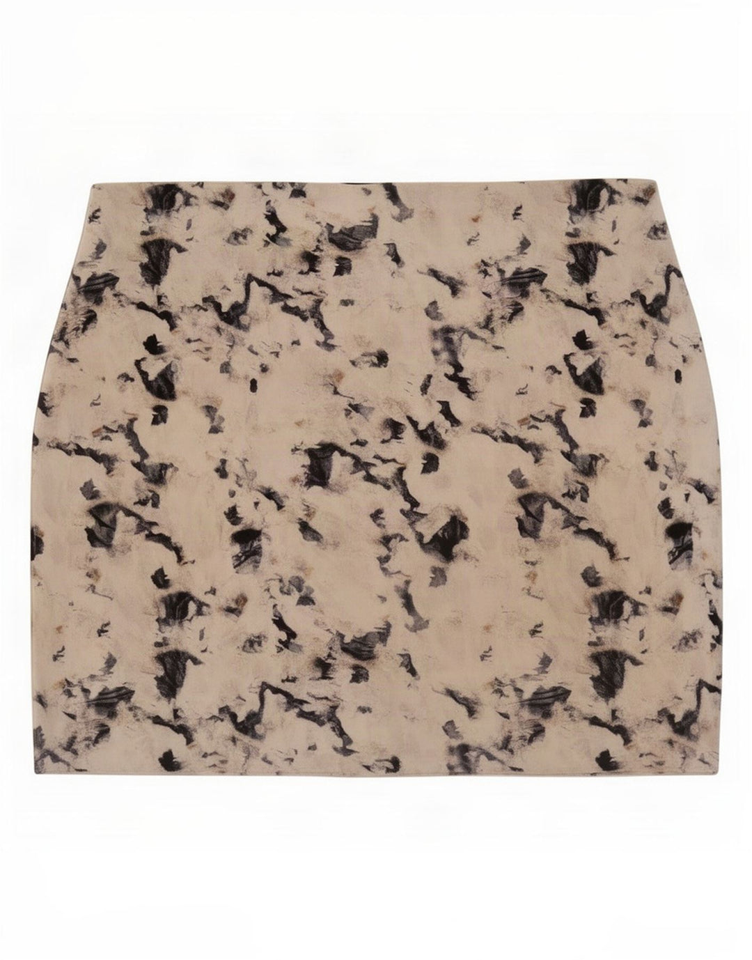 Zara Damen-Minirock mit abstraktem Muster, Größe L, W30, Beige