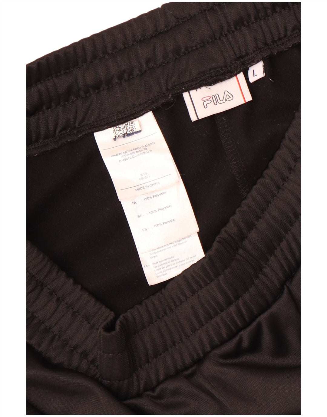 Fila Herren-Sportshorts, groß, schwarzes Farbblock-Polyester