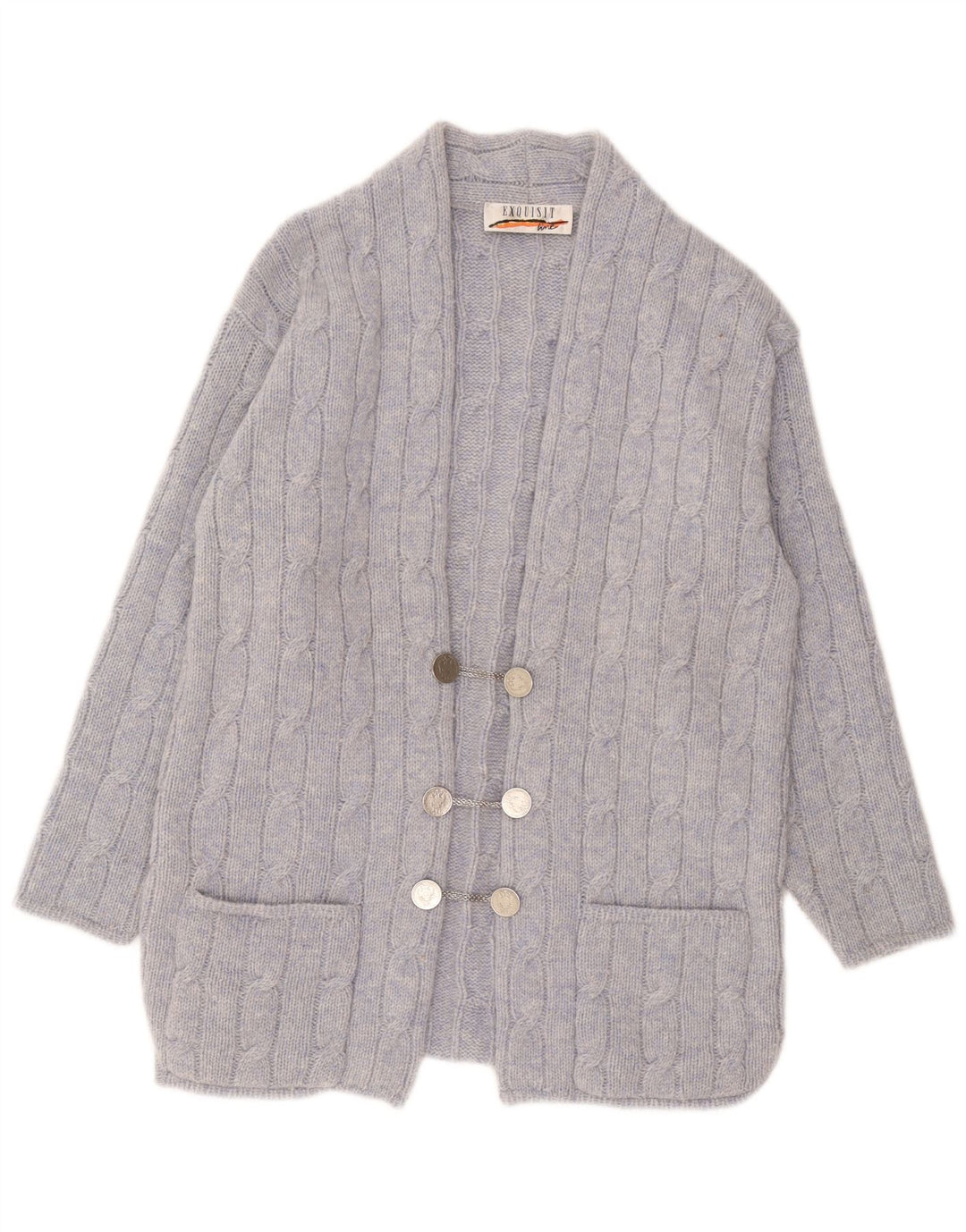 Exquisit Damen-Cardigan-Pullover UK 16 Große blaue Wolle
