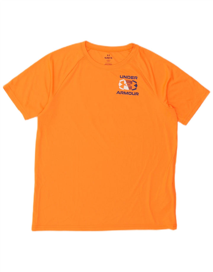 Under Armour Jungen-T-Shirt mit Grafik, 11–12 Jahre, groß, orangefarbenes Polyester