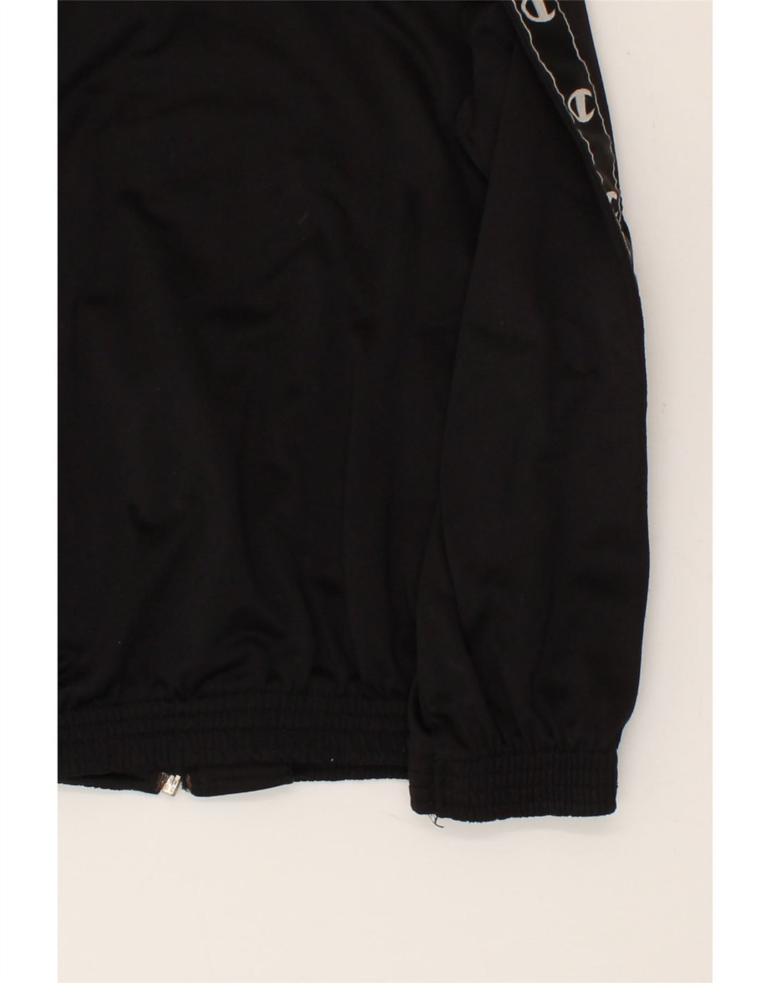 CHAMPION Boys Graphic Tracksuit Top Jacket 13-14 Years Black Polyester Vintage Champion and Second-Hand Champion from Messina Hembry 