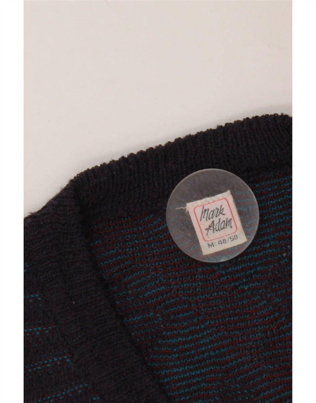 MARK ADAM Mens V-Neck Jumper Sweater IT 48/50 Medium Navy Blue