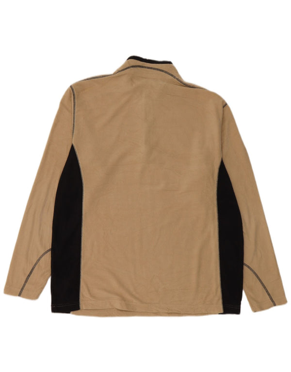 Columbia Herren-Fleecepullover mit Reißverschluss am Hals, groß, beige, Farbblock-Polyester