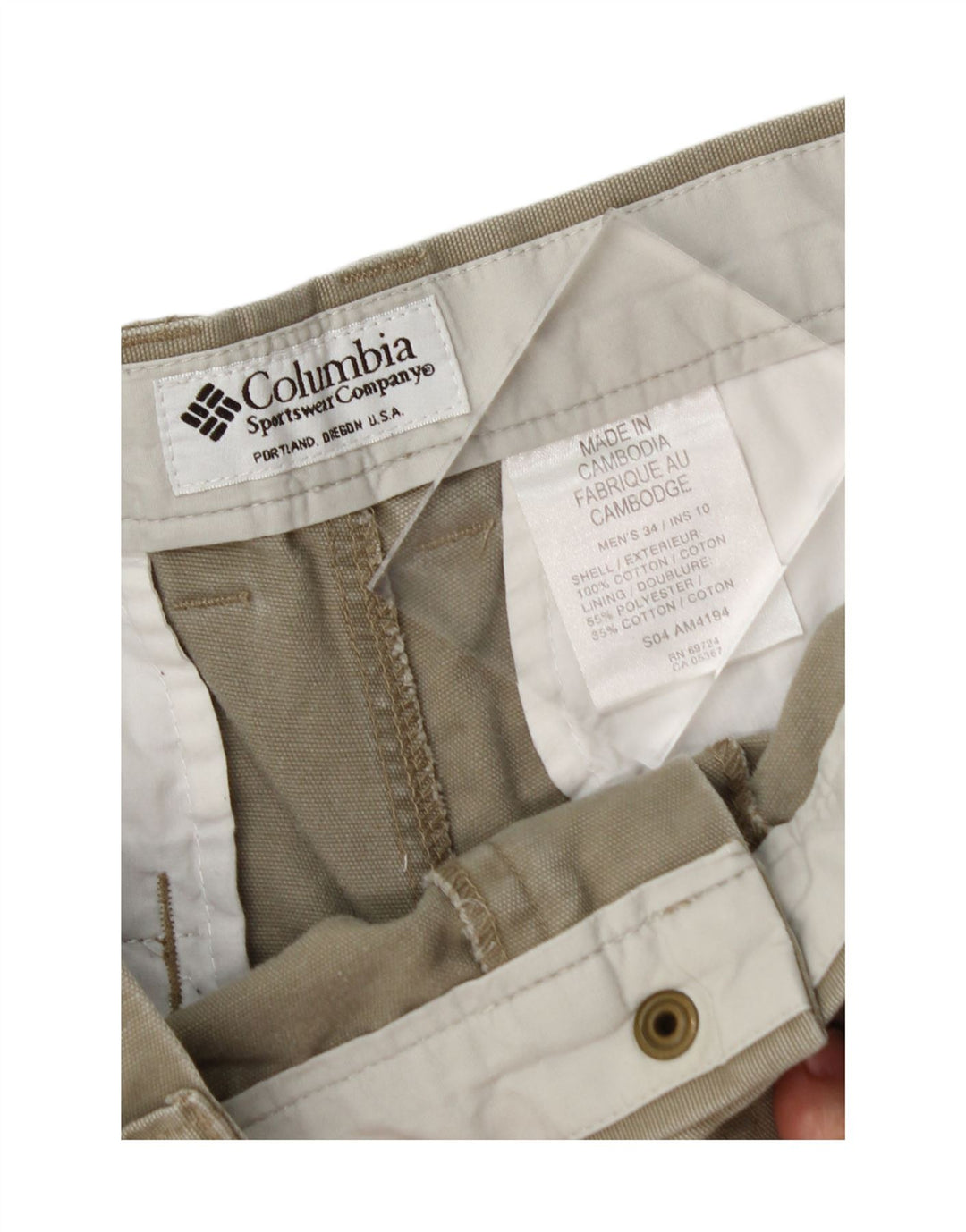 COLUMBIA Mens Chino Shorts W34 Large Grey Cotton Vintage Columbia and Second-Hand Columbia from Messina Hembry 