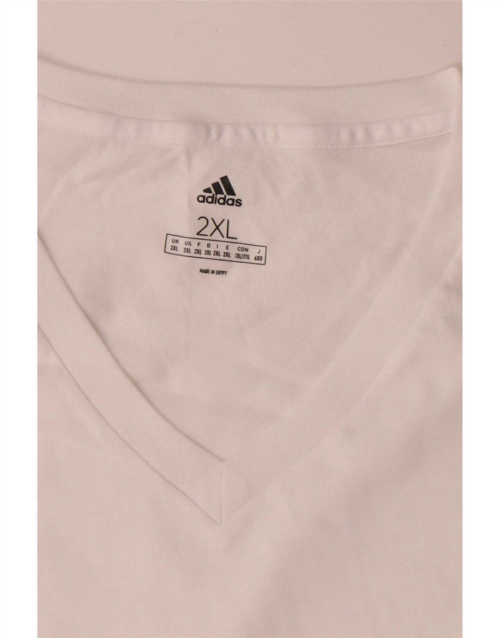 Adidas Herren T-Shirt Top 2XL Weiße Baumwolle