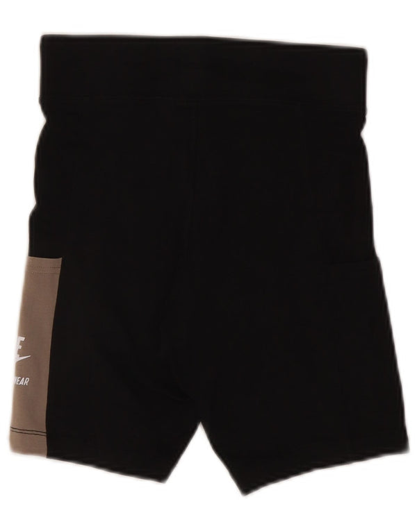Nike Womens Graphic Sport Shorts UK 8 Small Schwarze Colourblock-Baumwolle