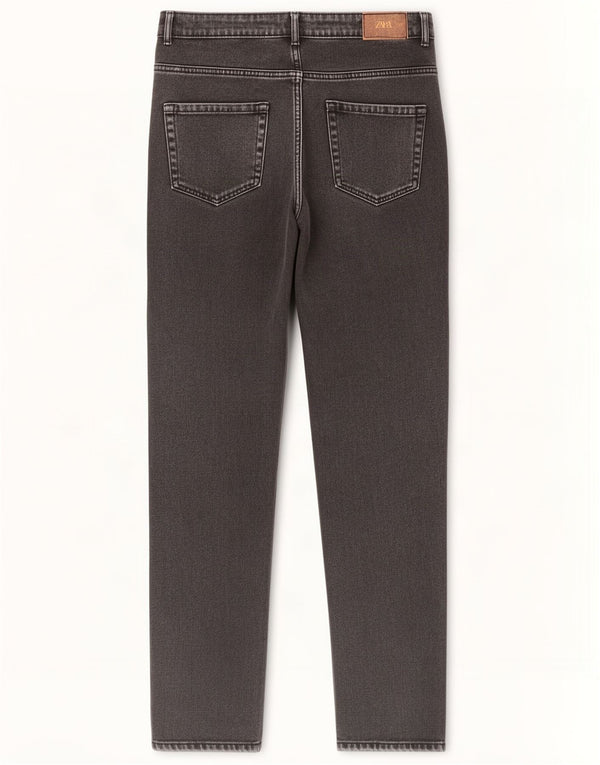 Zara Damen Trafaluc Distressed Straight Jeans EU 40 Medium W30 L27 Schwarz
