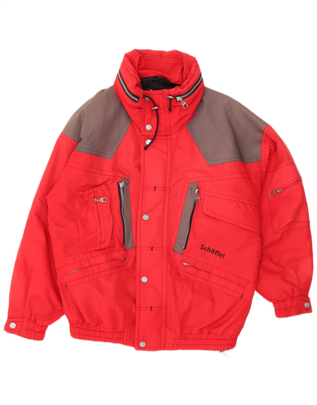 SCHOFFEL Herren-Skijacke mit Kapuze, UK 42, XL, Rot, Farbblock