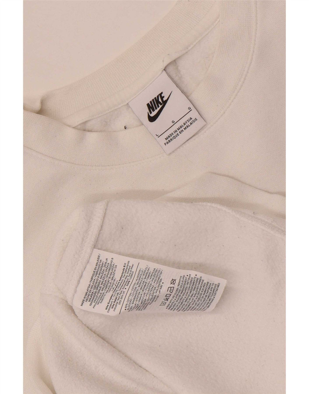 Nike Herren-Sweatshirt-Pullover, groß, weiße Baumwolle