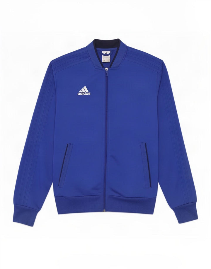 Adidas Herren-Trainingsanzug, Top-Jacke, klein, blau, Polyester