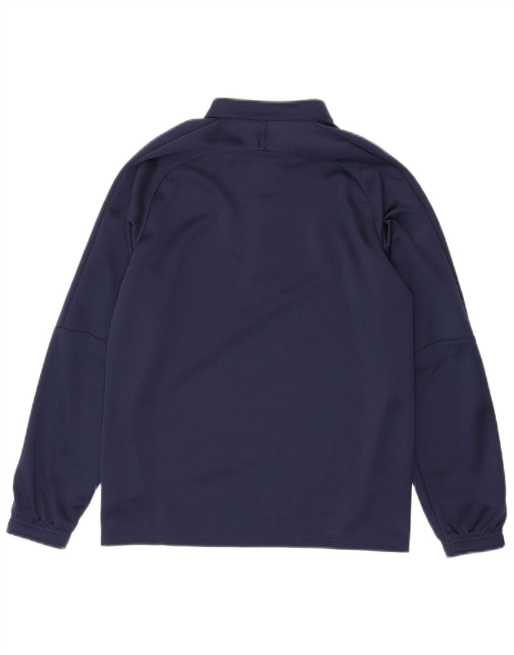 PUMA Boys Zip Neck Pullover Tracksuit Top 13-14 Years Navy Blue Polyester