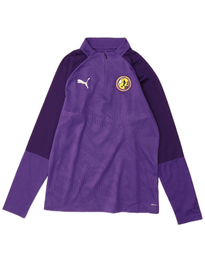 PUMA Herren-Trainingsanzug mit grafischem Reißverschluss und Rundhalsausschnitt, klein, lila, geometrisch