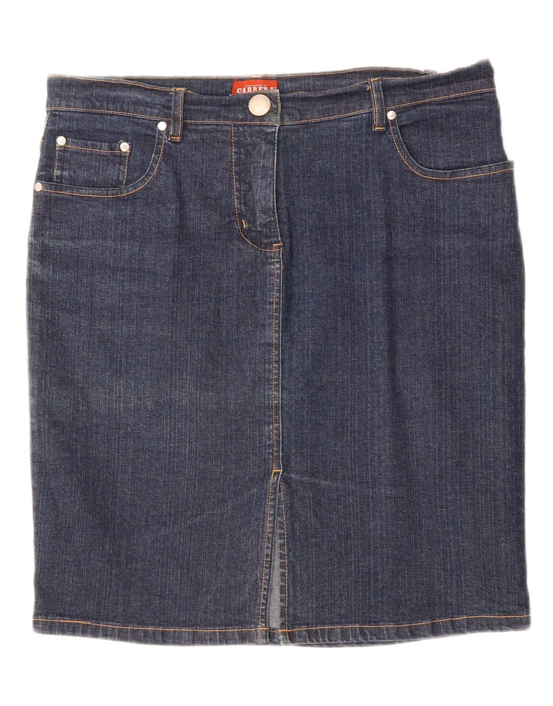CARRERA Womens Denim Skirt IT 48 XL W34  Navy Blue Elastane Vintage Carrera and Second-Hand Carrera from Messina Hembry 