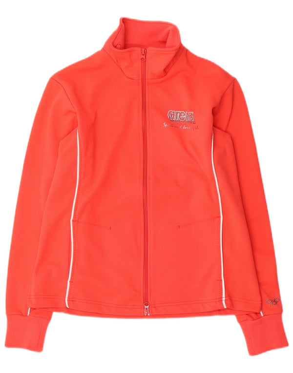 Arena Womens Regular Fit Tracksuit Top Jacket UK 6 XS Red Polyester