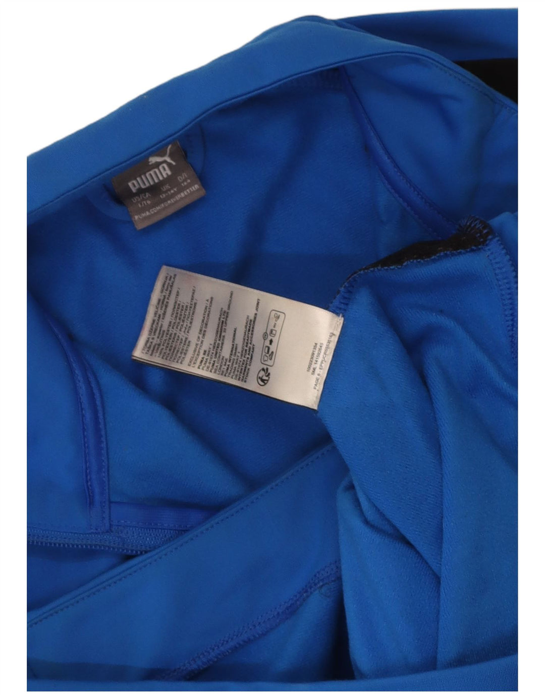 Puma Jungen Grafik-Trainingsanzug-Top-Jacke, 13–14 Jahre, blaues Farbblockdesign